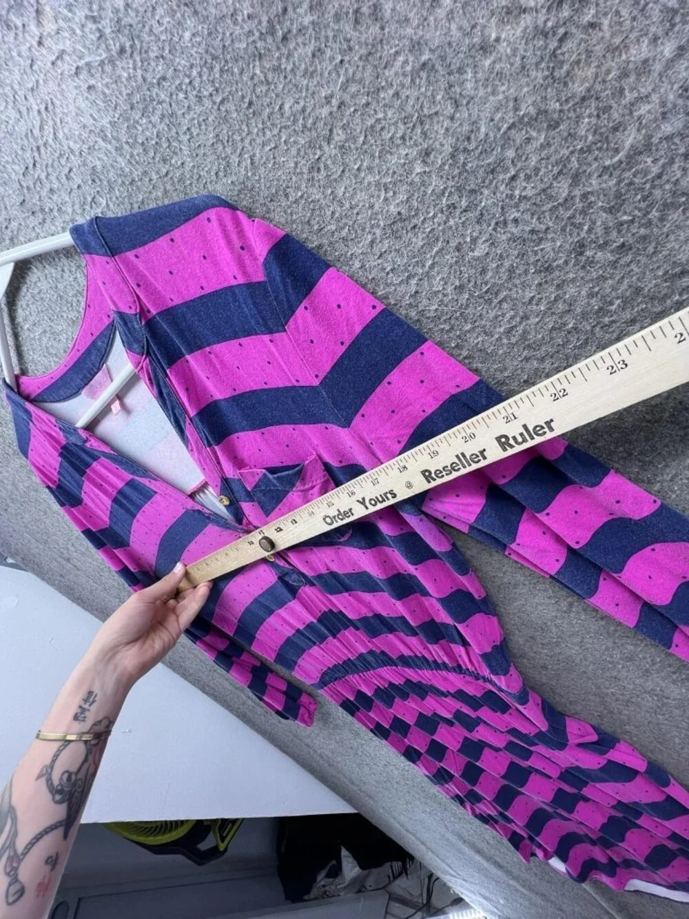 Lilly Pulitzer Dress Womens Small Pink Striped Henley 3/4 Sleeve Fit Flare Short
